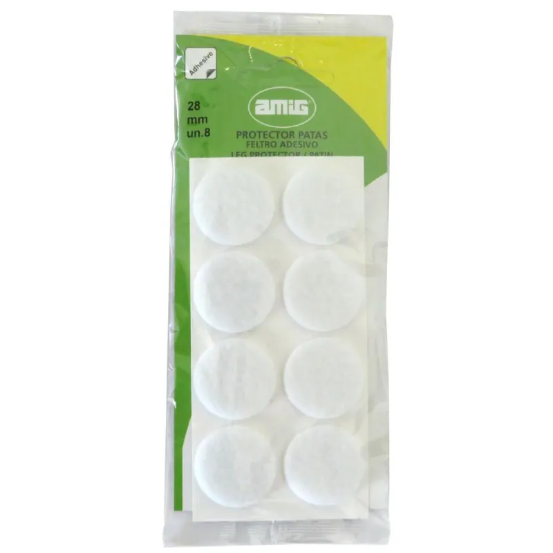 Podkładki filcowe okrągłe 28mm białe 8sztuk mod. 80