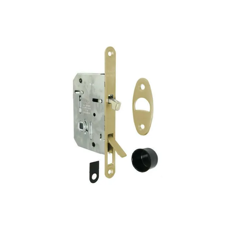 Zamek hakowy łazienkowy 50mm mosiądz matowy 16x160mm WAVE Scivola Tre Class