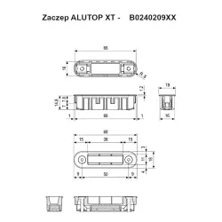 Zaczep z magnesem ALUTOP XT mosiądzowany do aluminiowej ościeżnicy