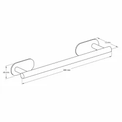 Wieszak na ręczniki 400mm czarny przyklejany mod. EA-1