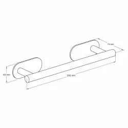 Wieszak na ręczniki 230mm inox przyklejany mod. EA-1