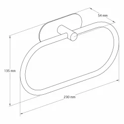 Wieszak na ręczniki pierścień 205mm inox przyklejany mod. EA-2