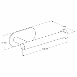 Uchwyt na papier toaletowy 165mm czarny przyklejany mod. EA-3
