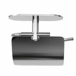 Uchwyt na papier toaletowy z klapką  141mm mod. EA-4 inox (D) przyklejany