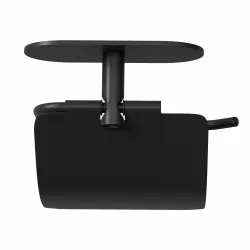 Uchwyt na papier toaletowy z klapką czarny przyklejany 141mm mod. EA-4