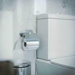 Uchwyt na papier toaletowy z klapką złoty 141mm przyklejany mod. EA-4 (D)