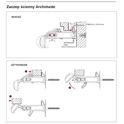 Zaczep okiennicy ARCHIMEDE 45-75 czarny