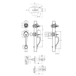 Klamka w stylu amerykańskim mosiądz  lakierowany mod. 1900