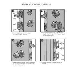 Klamka w stylu amerykańskim mosiądz  lakierowany mod. 1900