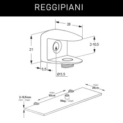 Podpórka REGGIPIANI Zamak czarne 2szt.