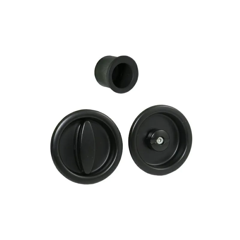 Uchwyty wpuszczane do WC okrąg 60mm czarne SCIVOLA Q + uchwyt na palec