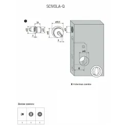 Uchwyty wpuszczane do WC okrąg 60mm czarne SCIVOLA Q + uchwyt na palec