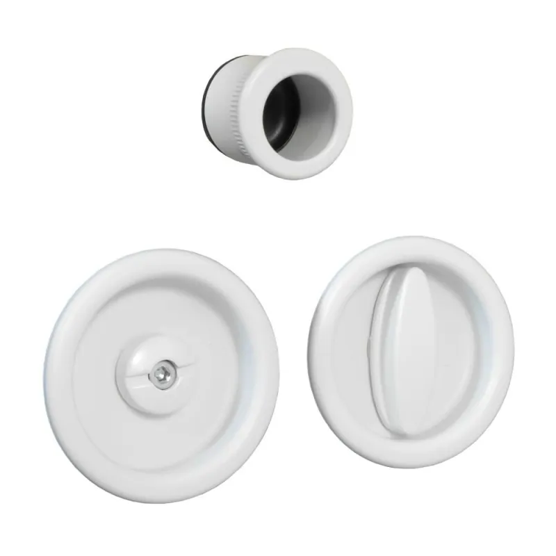 Uchwyty wpuszczane do WC okrągłe 60mm białe SCIVOLA Q + naparstek