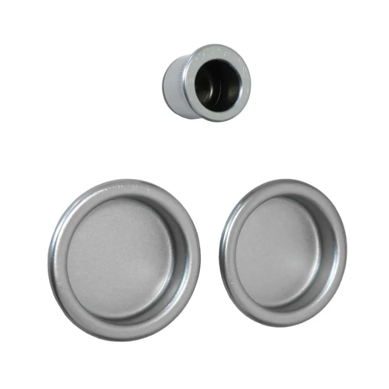 Uchwyty wpuszczane okrągłe 60mm chrom satyna SCIVOLA-E + uchwyt na palec