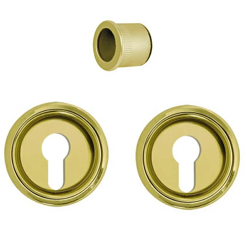 Uchwyt wpuszczany SCIVOLA-TRE na wkładkę u/p okrągłe stal mosiądz połysk