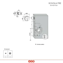 Uchwyt wpuszczany SCIVOLA-TRE na wkładkę u/p okrągłe stal chrom połysk