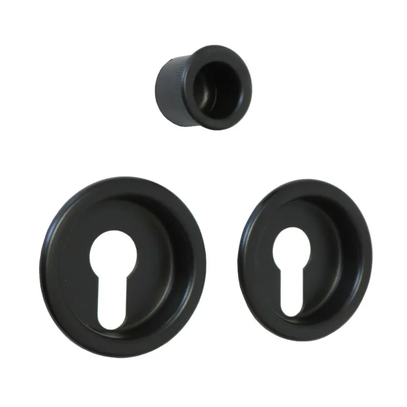 Uchwyt wpuszczany SCIVOLA-TRE na wkładkę okrągłe stal czarny uchwyt na palec