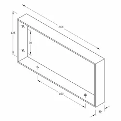 Wspornik półki stalowy czarny loft 126x261mm mod. 3001