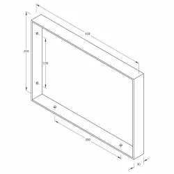 Wspornik półki stalowy czarny loft 211x311 mm mod. 3002