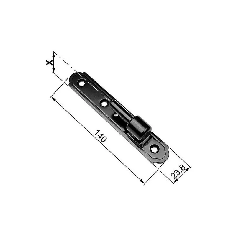 Trzpień zawiasu czarny odsadzenie 25mm 140x24mm fi. 9mm AGB