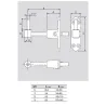 Trzpień zawiasu 9mm regulowany 25-55 szyld 90x25mm srebrny mat AGB
