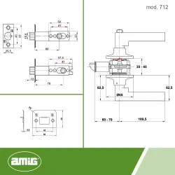 Klamka z zamkiem 712 Lewa chrom mat do łazienki
