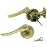 Klamka z zamkiem + pokrętło Prawa mosiądzowana łazienkowa mod. 712