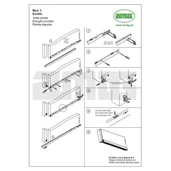 Listwa uszczelniająca drzwi nawierzchniowa 100cm złota automatyczna mod. 3