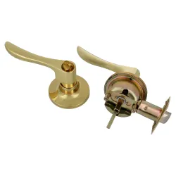Klamka z zamkiem klucz + pokrętło mosiądzowana Prawa wejściowa mod. 700