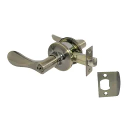 Klamka z zamkiem + pokrętło Lewa złoto antyczne łazienkowa mod. 702 DIS