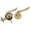 Klamka z zamkiem + pokrętło mosiądzowana Lewa łazienkowa mod. 702