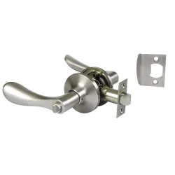 Klamka z zamkiem + pokrętło chrom mat Prawa łazienkowa mod. 702