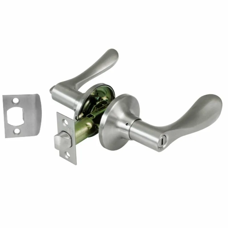 Klamka z zamkiem + pokrętło chrom mat Prawa łazienkowa mod. 702