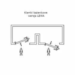 Klamka z zamkiem + pokrętło chrom mat Lewa łazienkowa mod. 702