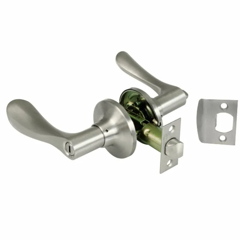 Klamka z zamkiem + pokrętło chrom mat Lewa łazienkowa mod. 702