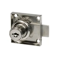 Zamek meblowy fi.19mm niklowany mod. 1A1 KA EAN na jeden wzór klucza