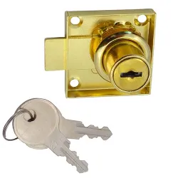 Zamek meblowy fi. 19mm mosiądzowany mod. 1A