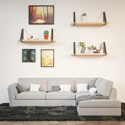 Wspornik półki stalowy czarny loft 211x261mm mod. 3003