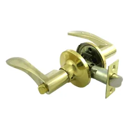 Klamka z zamkiem klucz+pokrętło mosiądzowana Prawa mod.720