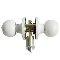 Gałka z zamkiem do łazienki mod.612 biała