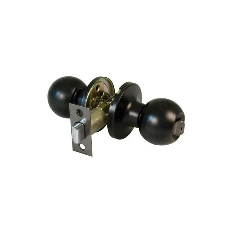 Gałka z zamkiem do łazienki mod.612 mosiądz czarna
