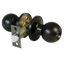Gałka z zamkiem do łazienki mod.612 mosiądz czarna