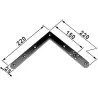 Narożnik 220x220mm srebrny 150mm górny prawy / dolny lewy