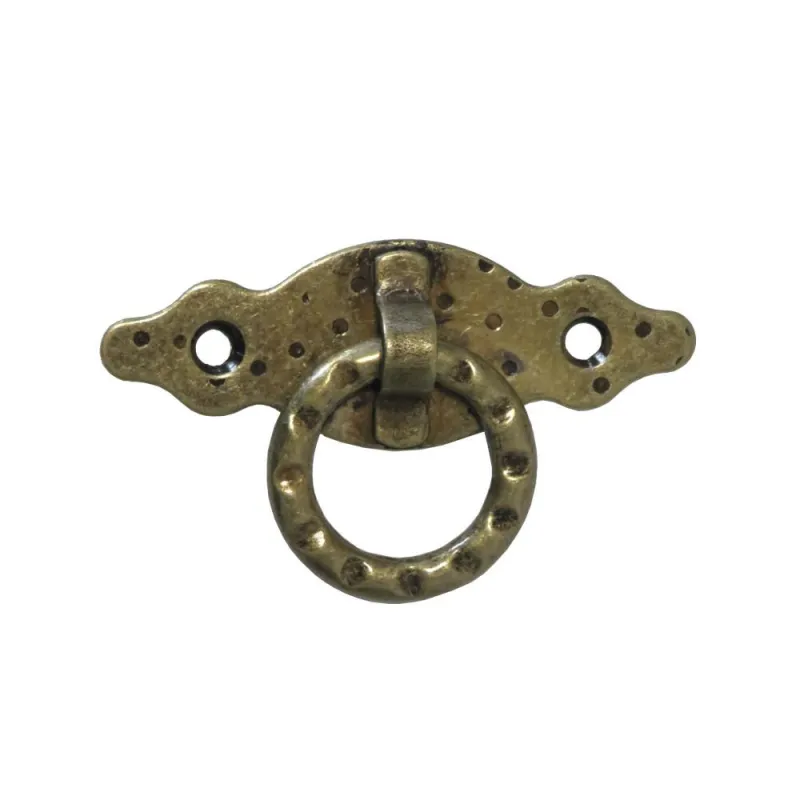 Uchwyt meblowy z kółkiem 80x30x1,5mm złoto antyczne mod.1000