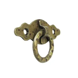 Uchwyt meblowy z kółkiem 80x30x1,5mm złoto antyczne mod.1000