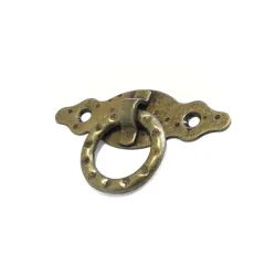 Uchwyt meblowy z kółkiem 80x30x1,5mm złoto antyczne mod.1000