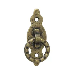 Uchwyt meblowy z kółkiem 80x30x1,5mm złoto antyczne pionowy mod.1001