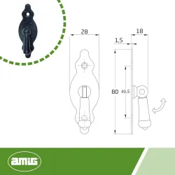 Uchwyt meblowy 28x80mm czarny mod.1005 DIS