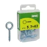 Haczyki oczkowe wkręcane 3,7x42mm oczko 11mm cynkowane 13szt.
