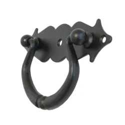 Uchwyt meblowy kołatka czarny rustykalny 100x31mm mod.1003